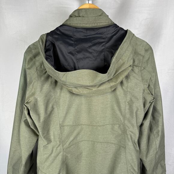 REI Elements Long Sleeve Hooded Rain Winter Coat Green Ladies Size Small - Picture 8 of 11